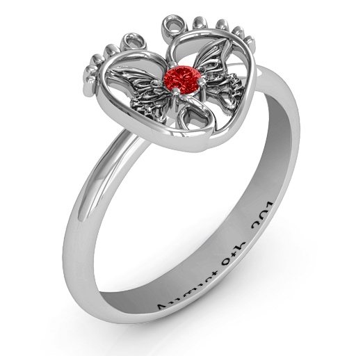 Schmetterlings Baby Fu&szlig; Ring - Hochwertiger Schmuck f&uuml;r Babys