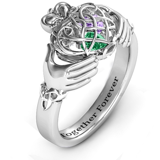 Caged Herzen Keltischer Claddagh-Ring - Hochwertiger Schmuck aus Edelstahl