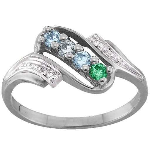 Diamant Akzent 2 6 Steine Ring - Hochwertiger Schmuck f&uuml;r Damen