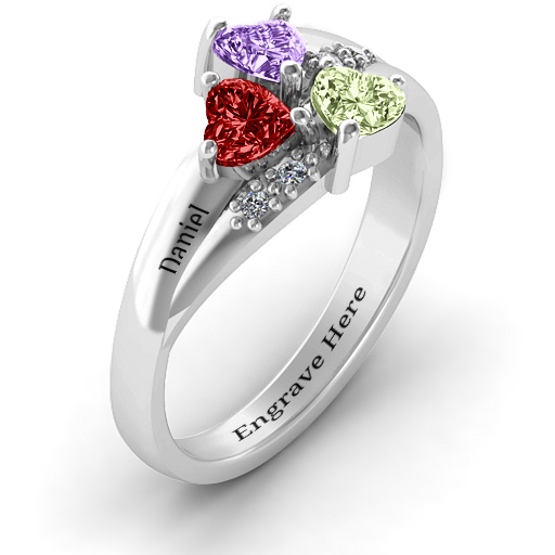 Herz Cluster Ring mit funkelnden Akzenten - Exklusiver Schmuck f&uuml;r Damen