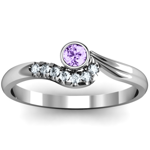 Eleganter Low Wellen Ring mit stilvollen Akzenten - Hochwertiger Schmuck