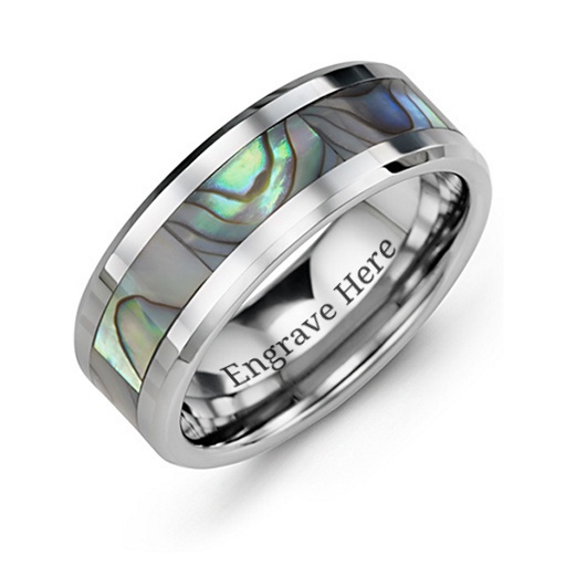 Herren Perlen Wolfram Ring mit Gurt - Hochwertiger Schmuck f&uuml;r M&auml;nner