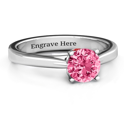 Royal Tulip Ring mit L&uuml;nette und Kragen aus Stein - Exklusiver Schmuck f&uuml;r Damen