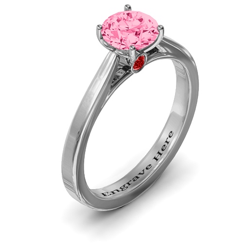 Royal Tulip Ring mit L&uuml;nette und Kragen aus Stein - Exklusiver Schmuck f&uuml;r Damen