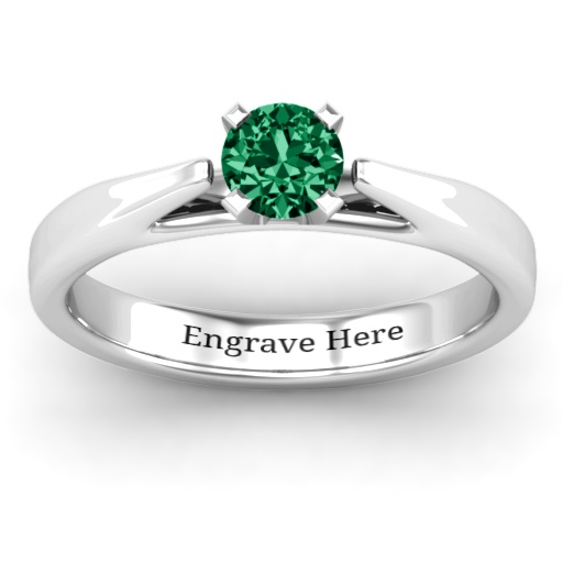 Damen Ski Tip Solitaire Ring - Eleganter Schmuck f&uuml;r Skifahrerinnen