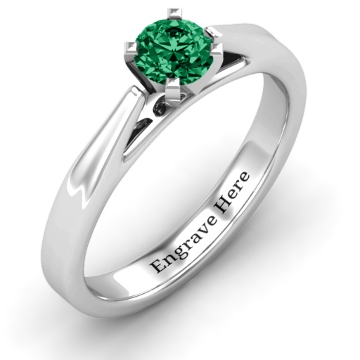 Damen Ski Tip Solitaire Ring - Eleganter Schmuck f&uuml;r Skifahrerinnen