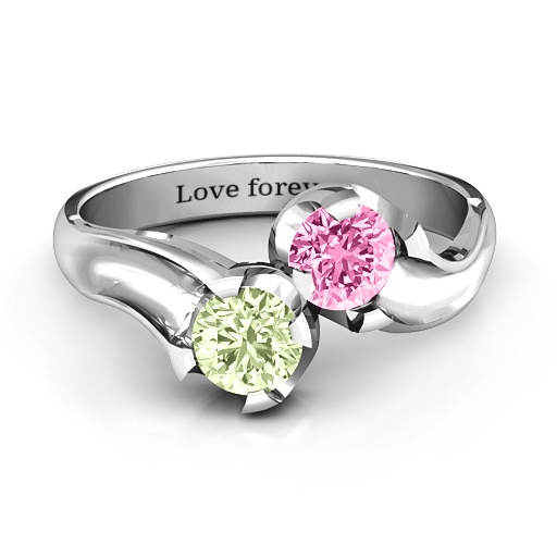 Zwei Stein Funkelnder Ring - Hochwertiger Schmuck f&uuml;r Damen