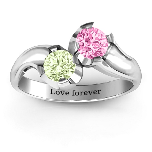 Zwei Stein Funkelnder Ring - Hochwertiger Schmuck f&uuml;r Damen