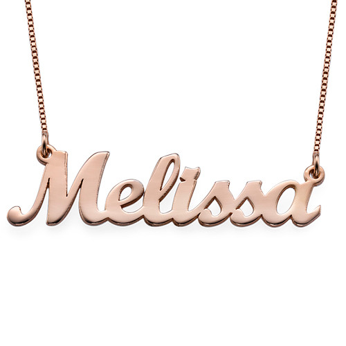 Personalisierte 18 Karat Ros&eacute;gold &uuml;berzogene Namenskette mit Skript-Schrift