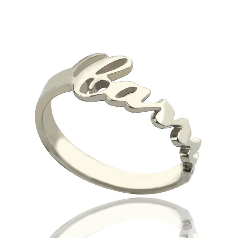 Personalisierte Carrie Namensringe aus Sterlingsilber - Geschenk