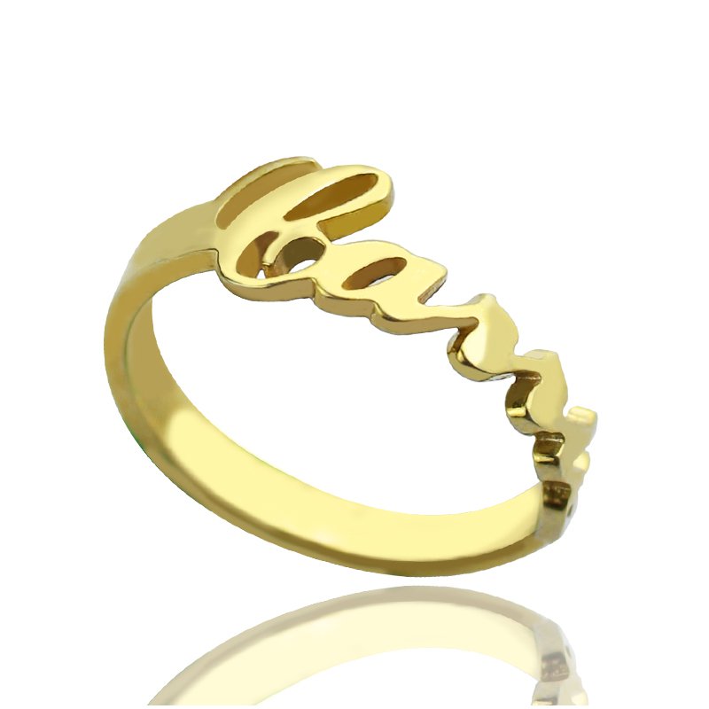 Personalisierte Carrie Namensringe aus 18 Karat vergoldetem Material
