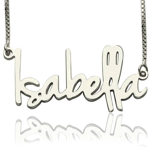 Kleine Namenskette aus Sterlingsilber f&uuml;r Damen - Personalisierter Schmuck