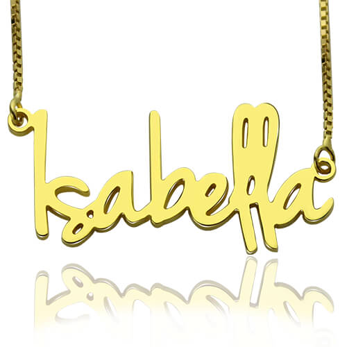 Kleine Namenskette f&uuml;r Frauen | 18 Karat vergoldet | Personalisierter Schmuck
