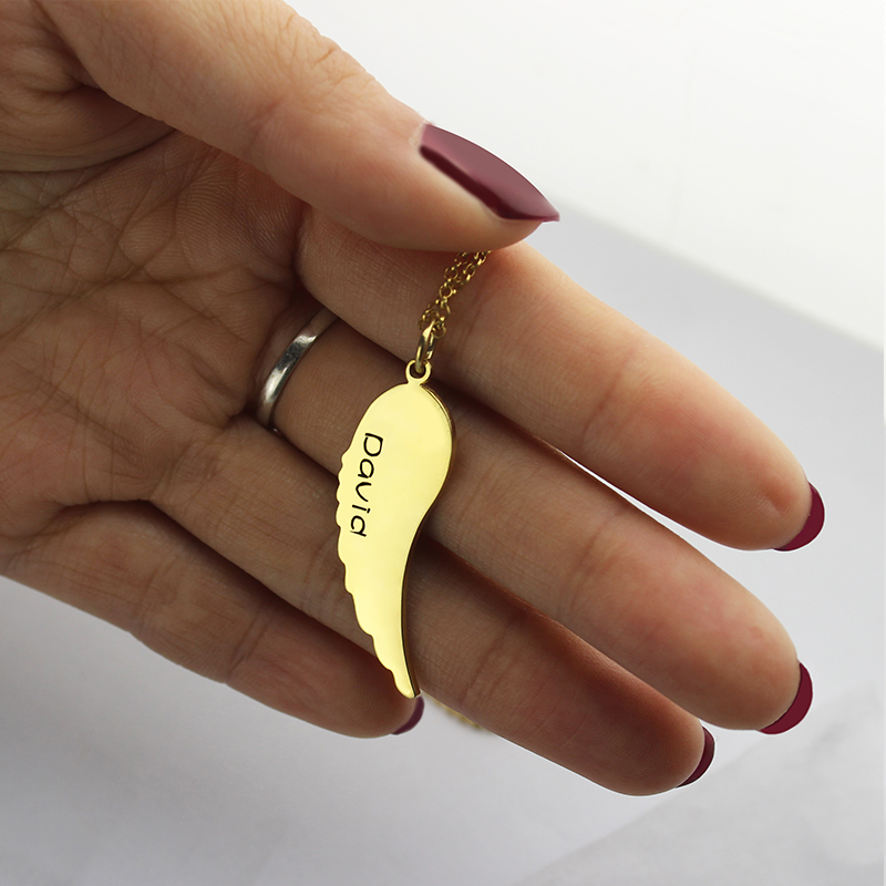Angel Wings Halsketten Set f&uuml;r Paare - 18 kar&auml;tigem Gold &uuml;berzogen - Passend &amp; Hochwertig