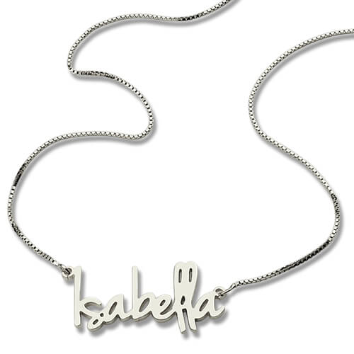 Kleine Namenskette aus Sterlingsilber f&uuml;r Damen - Personalisierter Schmuck