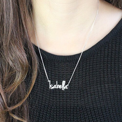 Kleine Namenskette aus Sterlingsilber f&uuml;r Damen - Personalisierter Schmuck