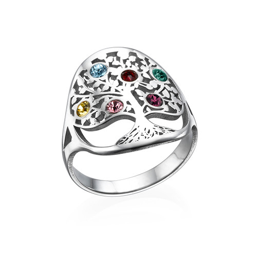 Familienbaum Schmuck Ring mit Geburtsstein - Beste SEO-Effekte