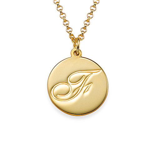 18 Karat vergoldeter Initial-Anh&auml;nger mit Script-Schrift