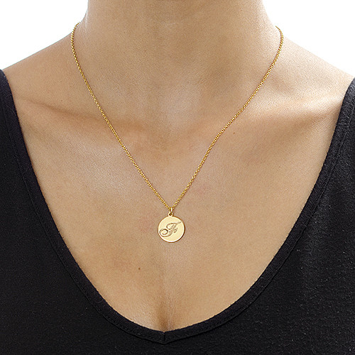 18 Karat vergoldeter Initial-Anh&auml;nger mit Script-Schrift