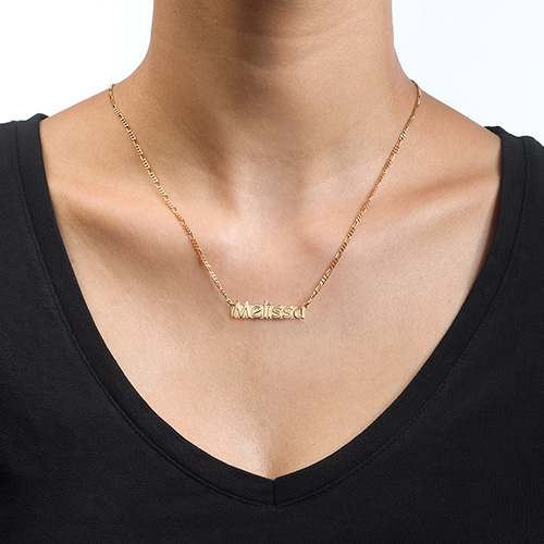 Personalisierte 18k Gold &uuml;berzogene Namenskette aus Sterling Silber