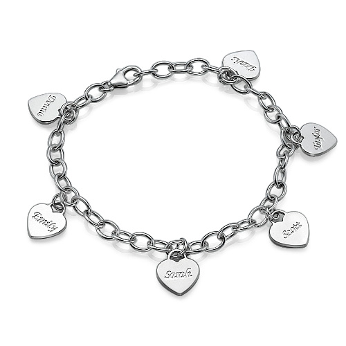 Personalisiertes Mamma Charme Armband Fu&szlig;kettchen mit Herz - Individuelle Geschenkidee