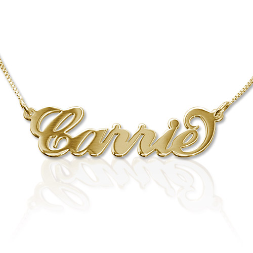 18ct Vergoldete Silber Carrie Namenskette - Personalisierte Schmuck mit Namen