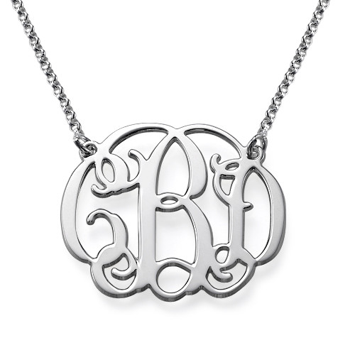 Silber Monogramm Halskette mit ber&uuml;hmtem Design