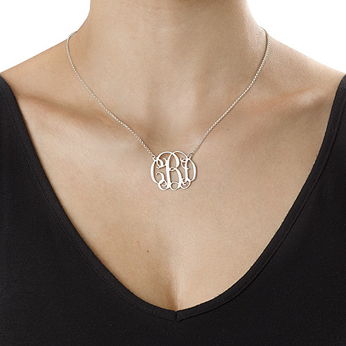 Silber Monogramm Halskette mit ber&uuml;hmtem Design