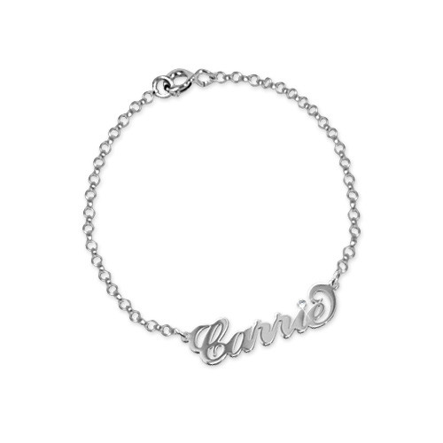 Silber Kristall Armband Fu&szlig;kettchen - Hochwertiges Schmuckst&uuml;ck mit Namen