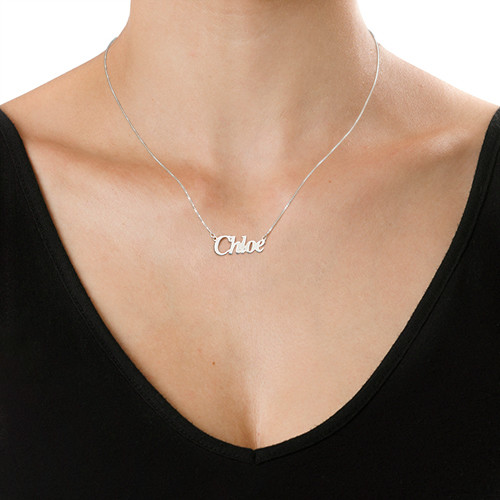 Personalisierte Kleine Engel Namenskette aus Silber