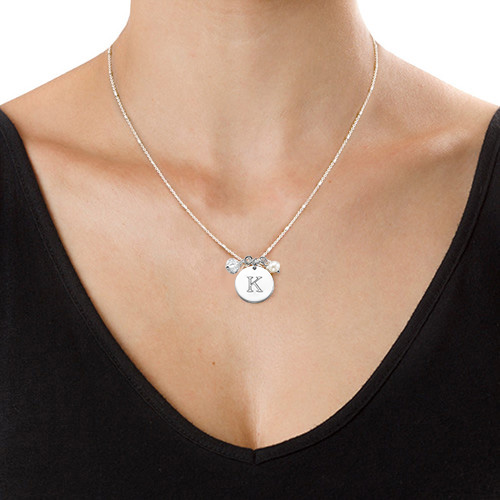 Sterling Silber Charm Initial Anh&auml;nger - Hochwertiger Schmuck aus 925er Silber