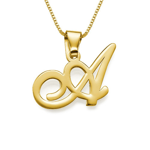18 Karat Gold Initialen Anh&auml;nger mit jedem Buchstaben - Hochwertiger Schmuck