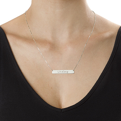 Sterling Silber Bar Halskette Typenschild - Hochwertiger Schmuck aus 925er Silber