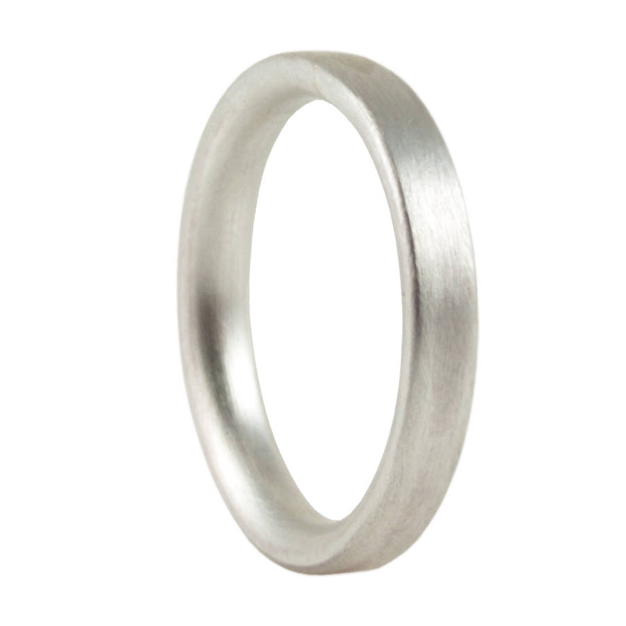 3mm Geb&uuml;rsteter Matter Flacher Hofsilber Ehering - Hochwertiger Schmuck