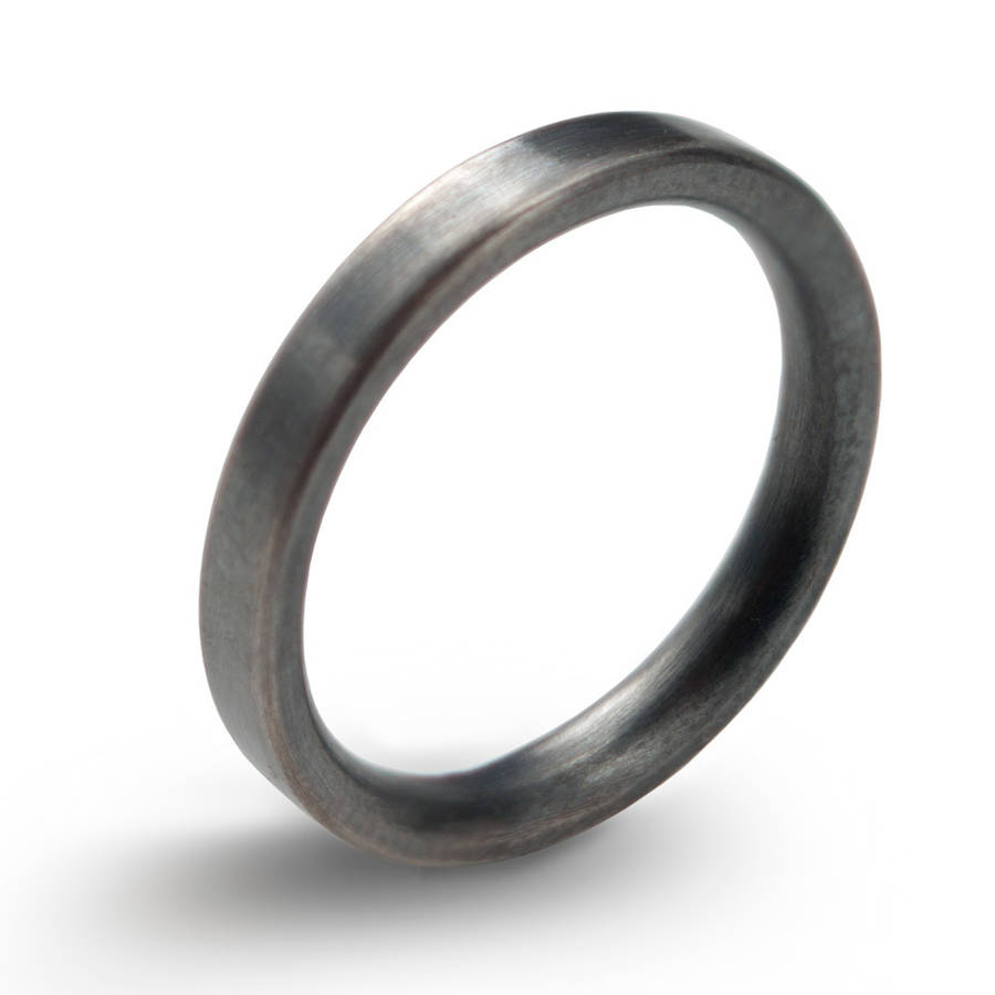 3mm Geb&uuml;rsteter Matter Flacher Hofsilber Ehering - Hochwertiger Schmuck