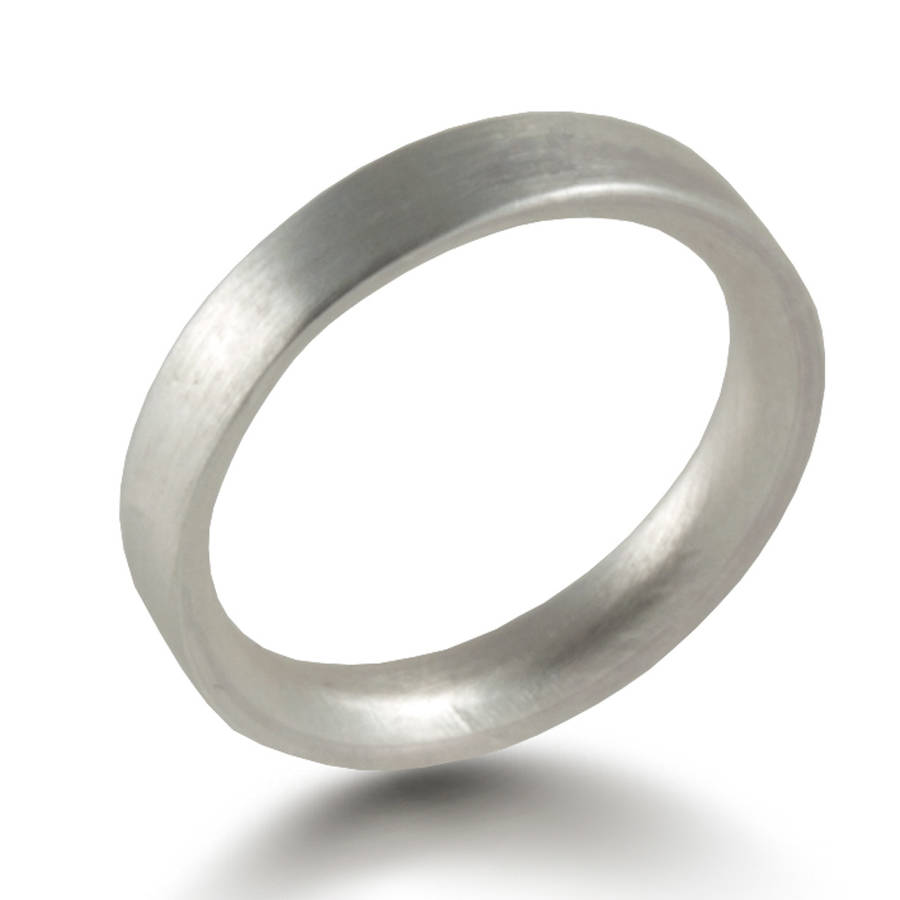 3mm Geb&uuml;rsteter Matter Flacher Hofsilber Ehering - Hochwertiger Schmuck