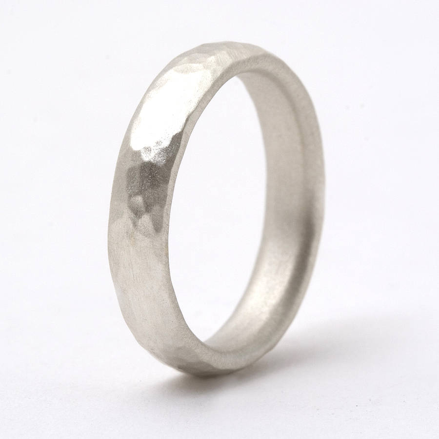 Sterling Silber Ring - d&uuml;nn und geh&auml;mmert