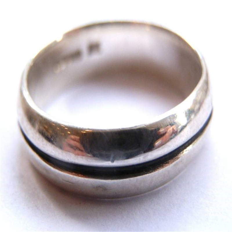 Herren Silber Oxidiert Band Ring - Hochwertiger Schmuck f&uuml;r M&auml;nner