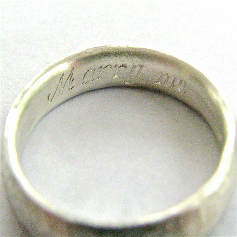 Sterling Silber Ring - d&uuml;nn und geh&auml;mmert